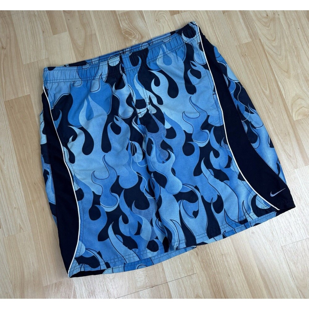 Vintage Y2K Nike Swim Trunks / Flame Graphics / Size Large
